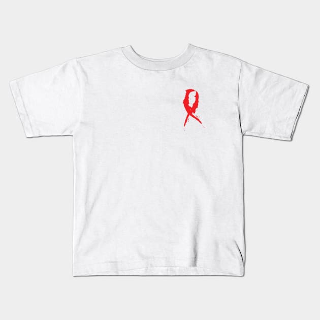 Red Awareness Ribbon Kids T-Shirt by Stonework Design Studio